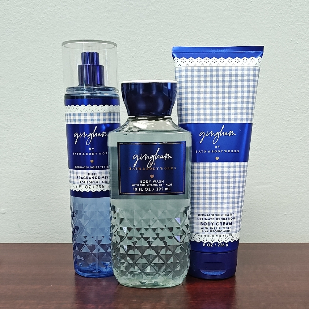Bath & Body Works GINGHAM 3 Piece Body Care Bundle Set